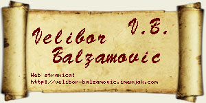 Velibor Balzamović vizit kartica
